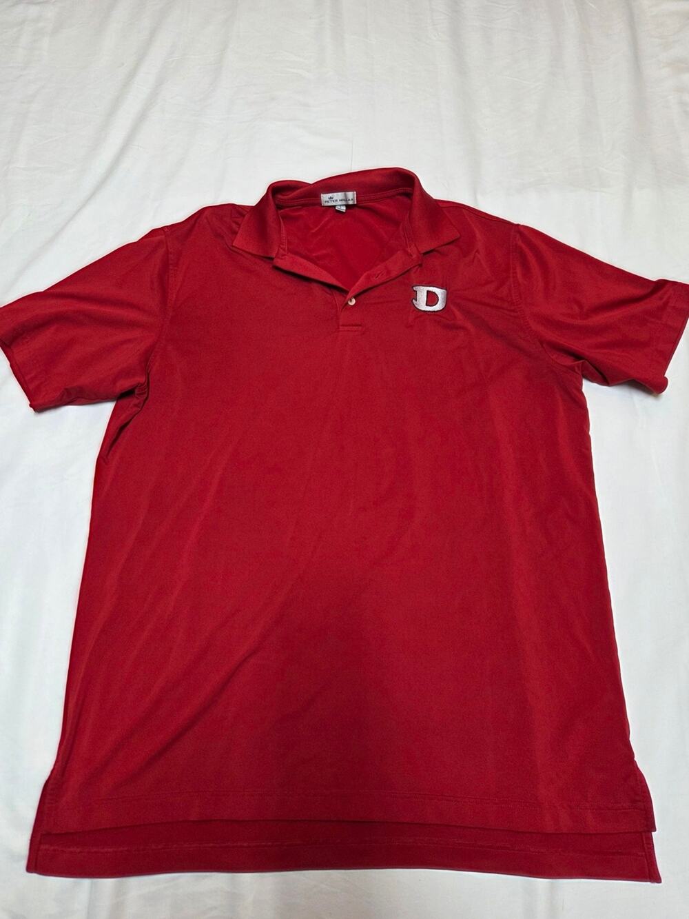 Peter Millar Men's Red Polo with 'D' Chest Patch